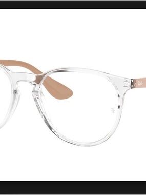 Ray-Ban Clear Frame Glasses with Nude Temples. RAY BAN RX7046 ERIKA EYEGLASSES
